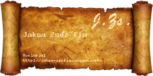 Jaksa Zsófia névjegykártya