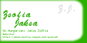 zsofia jaksa business card